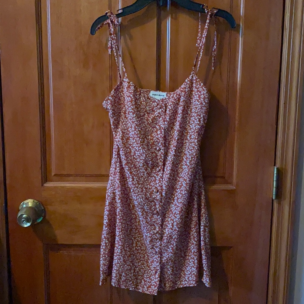 Red and White Floral Mini Dress